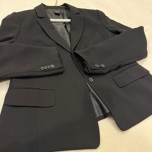 Ann Taylor Womens 2 Button Blazer  black Virgin Wool  Jacket 14 new no tags